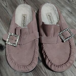 Free People Shearling After Riding Mules Frost Pink Size 9.5